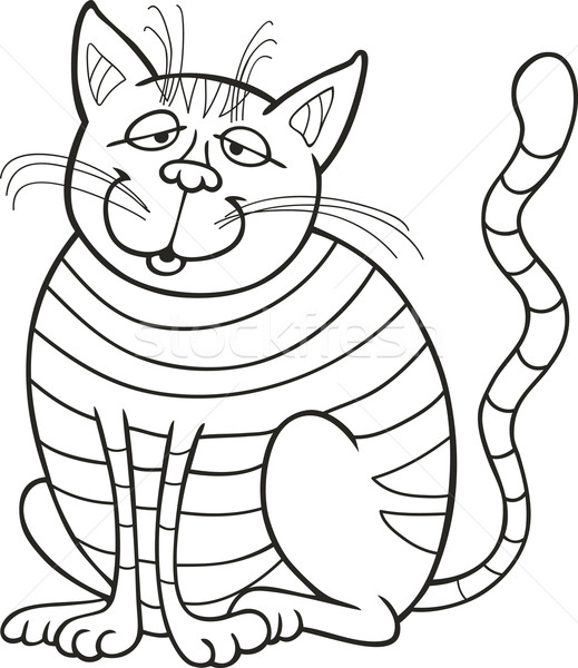 Smiling Cat for coloring book Stock photo © izakowski