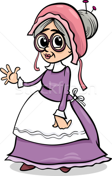 [[stock_photo]]: Conte · de · fées · grand-mère · cartoon · illustration · grand-mère · personnage