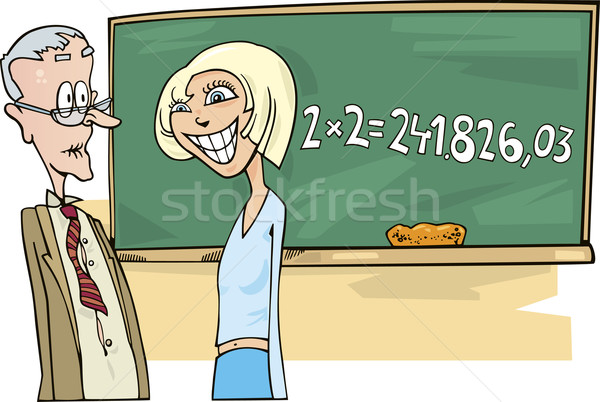 School girl with math problem Stock photo © izakowski