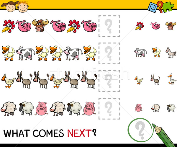 education game with farm animals Stock photo © izakowski