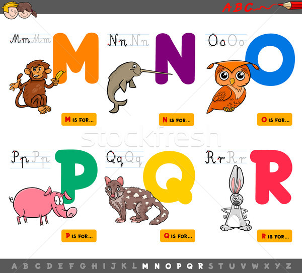 Cartoon alfabet litery dzieci ilustracja Zdjęcia stock © izakowski