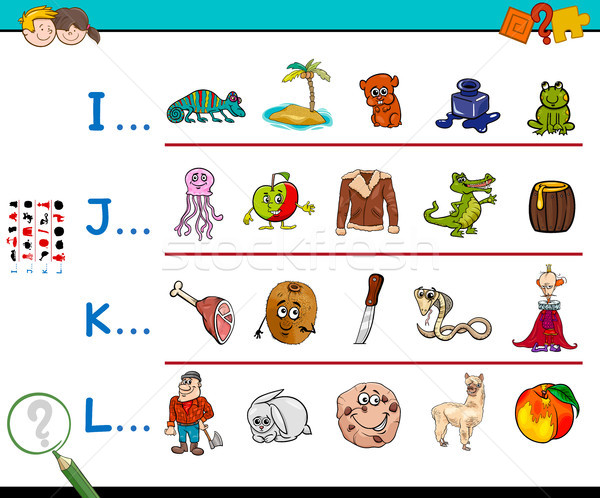 first letter of a word activity worksheet Stock photo © izakowski