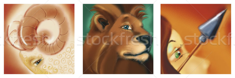 állatöv feliratok illusztráció tűz felirat festmény Stock fotó © izakowski