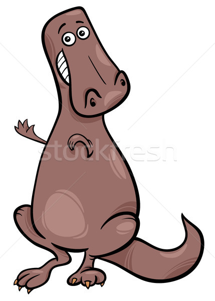 cartoon illustration of funny dinosaur character Stock photo © izakowski