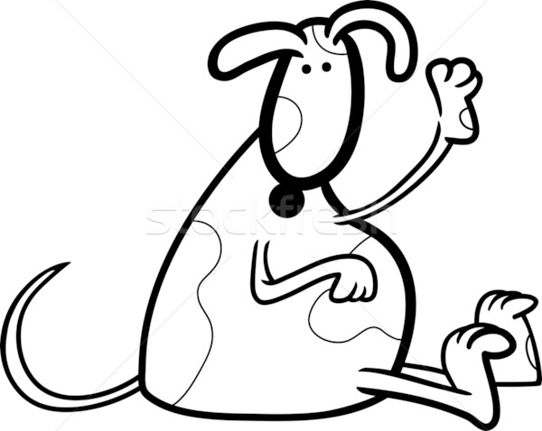 cute spotted dog for coloring book Stock photo © izakowski