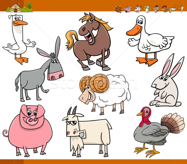 farm animals set cartoon illustration Stock photo © izakowski