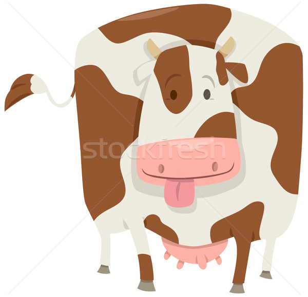 cute spotted cow character Stock photo © izakowski