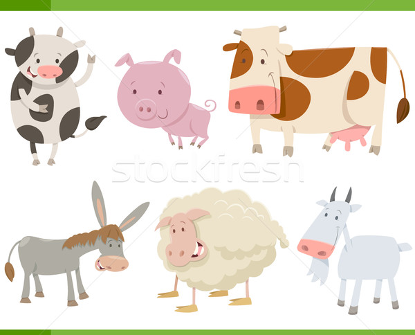 cartoon farm animal characters set Stock photo © izakowski