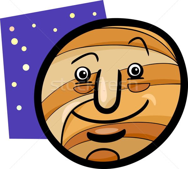 funny jupiter planet cartoon illustration Stock photo © izakowski