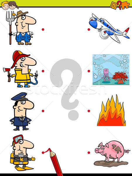 матча фотографий игры дети Cartoon иллюстрация Сток-фото © izakowski