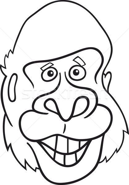 Gorilla emberszabású majom kifestőkönyv rajz illusztráció könyv Stock fotó © izakowski