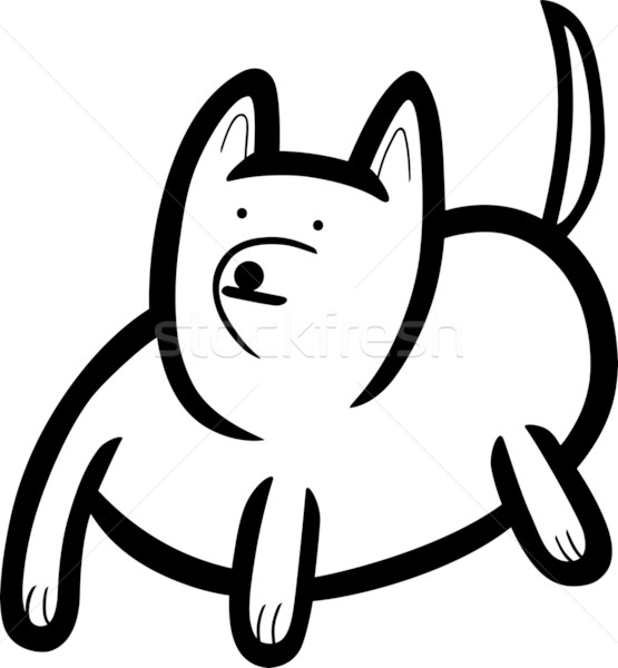 Stock photo: cartoon doodle of dog for coloring