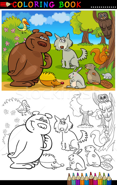 Wild Animals for Coloring Stock photo © izakowski