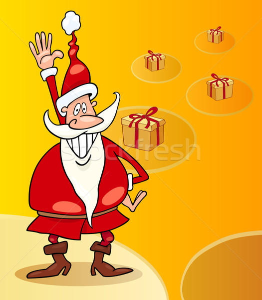 Mikulás karácsony rajz illusztráció vicces ajándékok Stock fotó © izakowski