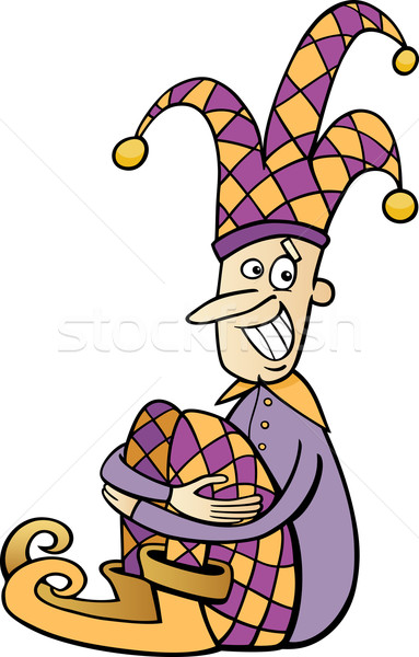 jester clip art cartoon illustration Stock photo © izakowski