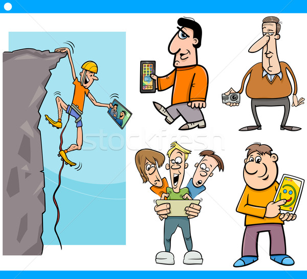 Personnes technologie cartoon illustration nouvelle [[stock_photo]] © izakowski