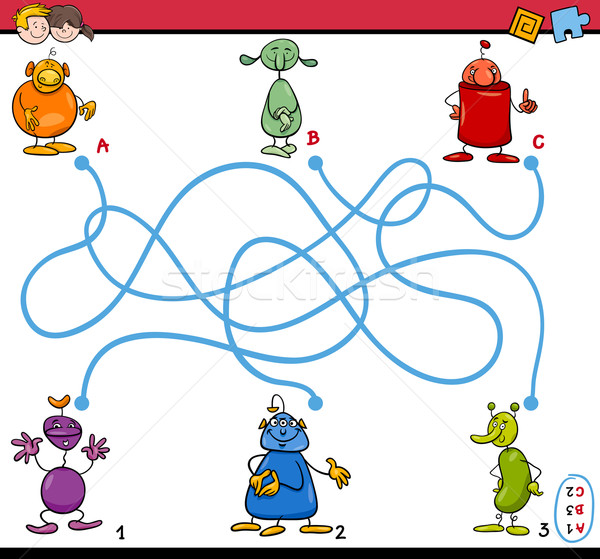 Desenhos Animados Ilustração Jogo Quebra Cabeça Labirinto Educacional Para  Crianças imagem vetorial de izakowski© 398057726