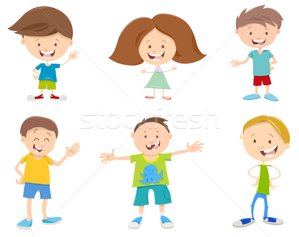 happy cartoon children set Stock photo © izakowski