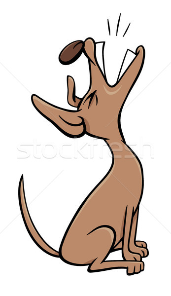 barking or howling dog cartoon character Stock photo © izakowski