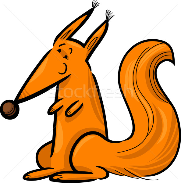 Cartoon illustration rouge écureuil cute rongeur [[stock_photo]] © izakowski