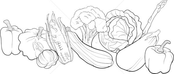 野菜 グループ 実例 塗り絵の本 黒白 漫画 ストックベクター C Izakowski 2938233 Stockfresh