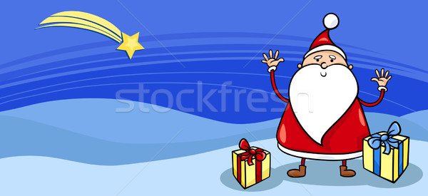 Santa with presents greeting card Stock photo © izakowski