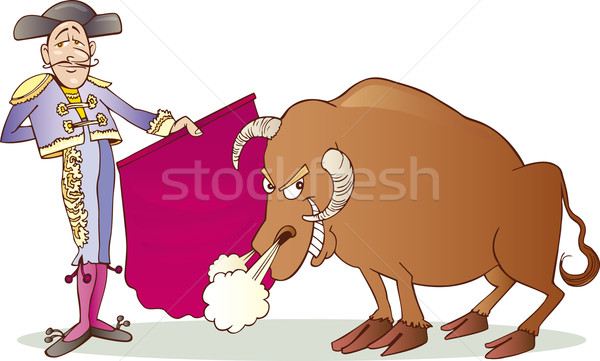 Bull cartoon illustration dessin graphique Rechercher Photo stock © izakowski