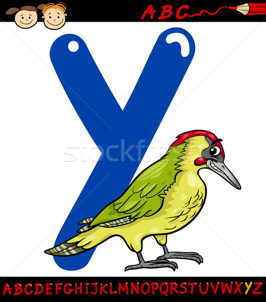 letter y for yaffle cartoon illustration Stock photo © izakowski