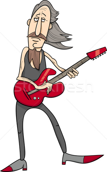 Vieux Rock homme cartoon illustration musicien [[stock_photo]] © izakowski