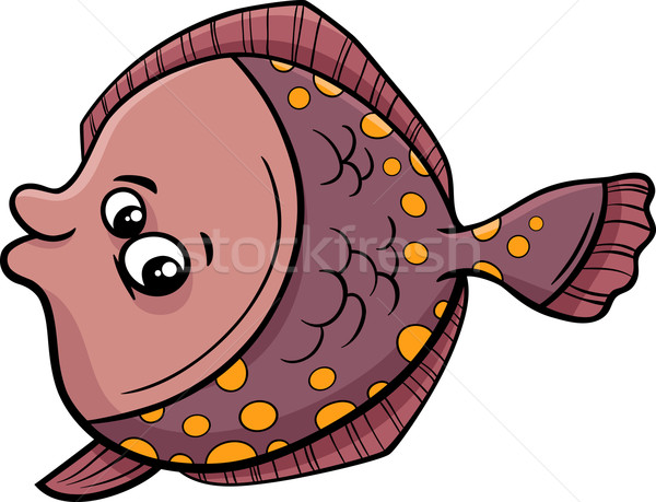flounder fish cartoon illustration Stock photo © izakowski