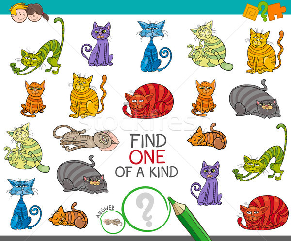 find one picture of a kind game with cartoon cats Stock photo © izakowski