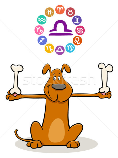 Libra Zodiac sign with cartoon dog Stock photo © izakowski