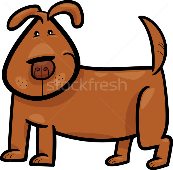 Foto stock: Desenho · animado · rabisco · engraçado · cão · ilustração · cachorro