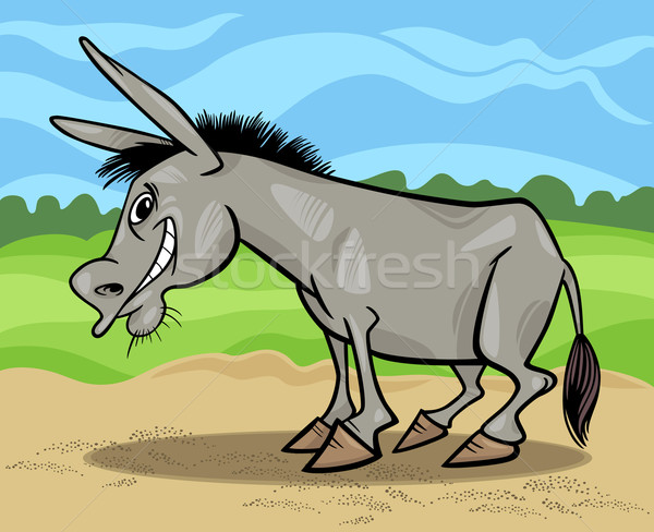 funny gray donkey cartoon illustration Stock photo © izakowski