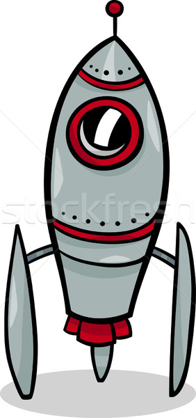 ракета космический корабль Cartoon иллюстрация смешные пространстве Сток-фото © izakowski