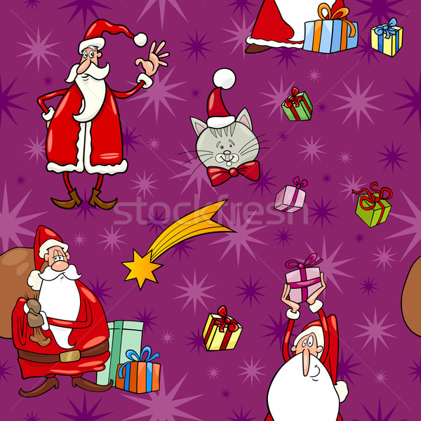 Stock photo: christmas cartoon seamless pattern tile