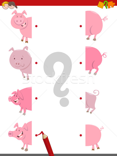 join the halves of pigs Stock photo © izakowski