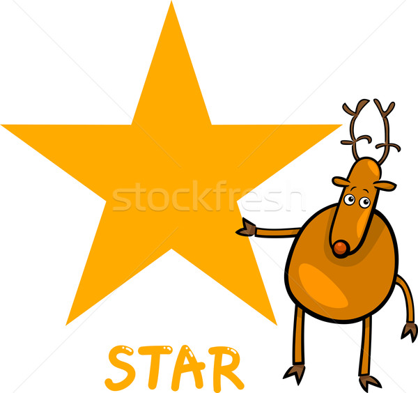 star shape with cartoon deer Stock photo © izakowski