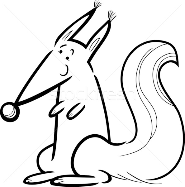 Cartoon squirrel for coloring Stock photo © izakowski