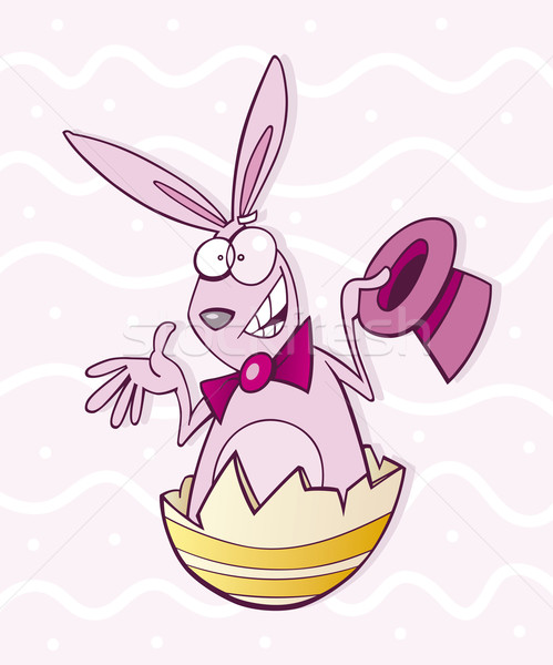 Conejo de Pascua ilustración funny pintura cáscara de huevo Pascua Foto stock © izakowski
