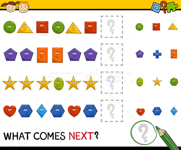 preschool pattern game with shapes Stock photo © izakowski