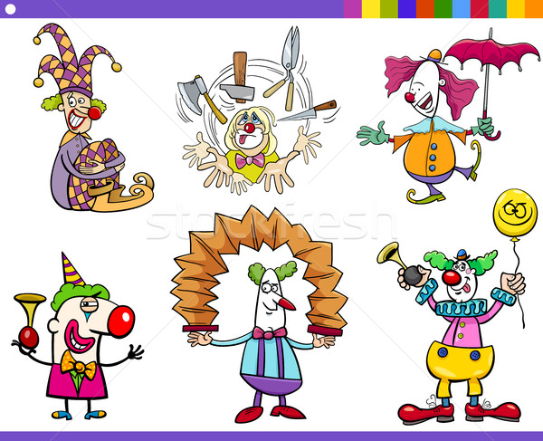 circus clown characters set Stock photo © izakowski