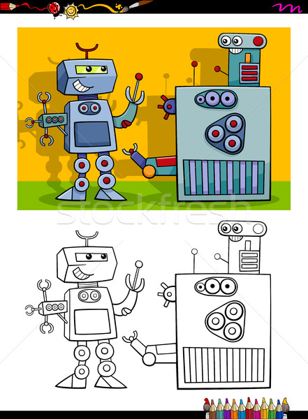 Stockfoto: Robot · pagina · cartoon · illustratie · fantasie