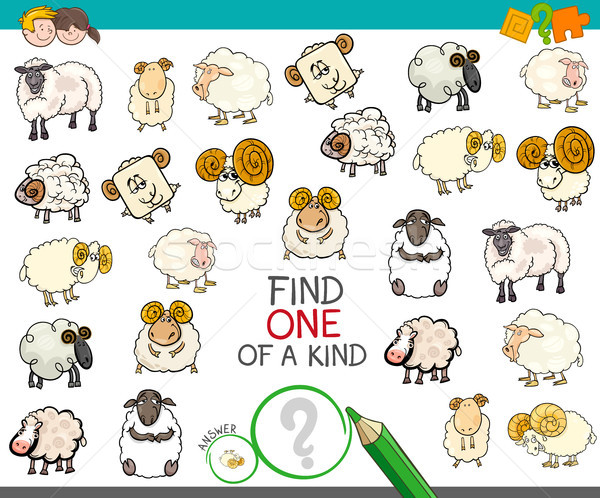 Stock photo: find one of a kind with sheep characters