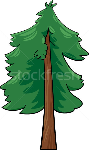 cartoon illustration of conifer tree Stock photo © izakowski