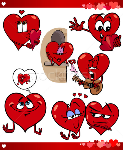 valentine cartoon illustration love set Stock photo © izakowski