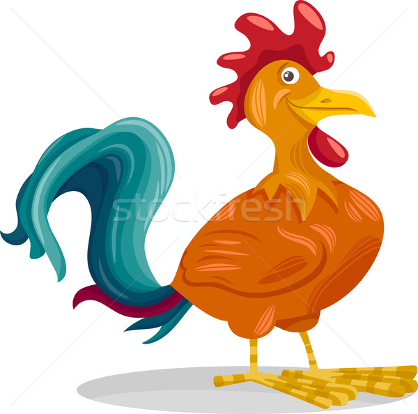 funny rooster cartoon illustration Stock photo © izakowski