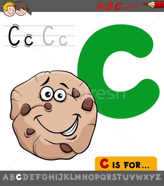 Litera c desen animat cookie dulce ilustrare Imagine de stoc © izakowski