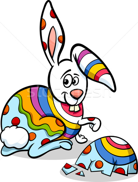 colorful easter bunny cartoon illustration Stock photo © izakowski