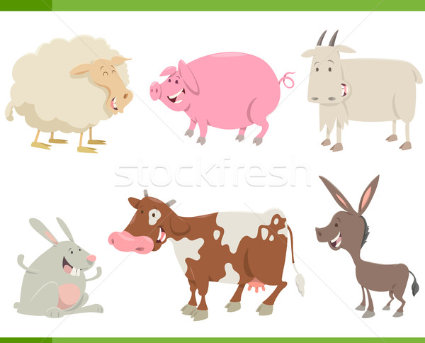 farm animal characters set Stock photo © izakowski